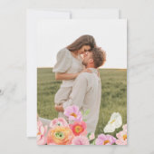 Watercolor Bright Floral Photo Wedding Invitation 招待状 (裏面)