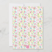 Watercolor Bright Mahjong Tiles & Bamboo Party 招待状 (裏面)