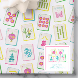 Watercolor Bright Mahjong Tiles Enclosure スクエアシール