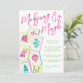 Watercolor Bright Mahjong Tiles Party 招待状 (スタンド正面)