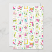 Watercolor Bright Mahjong Tiles Party 招待状 (裏面)