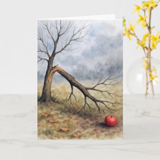 Watercolor Broken Apple Tree  カード (黄色い花)