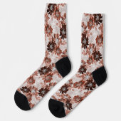 Watercolor brown grey floral pattern.  ソックス (左)