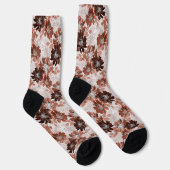 Watercolor brown grey floral pattern.  ソックス (右)