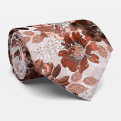 Watercolor brown grey floral pattern.  ネクタイ (ロール)