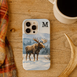 Watercolor Bull Moose in Winter Nature  Case-Mate iPhone 14 Pro Maxケース