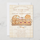 watercolor Bun in the Oven Bakery Baby Shower 招待状 (正面)