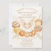 watercolor Bun in the Oven Bakery Baby Shower 招待状 (正面)