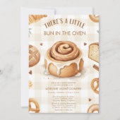 watercolor Bun in the Oven Bakery Baby Shower 招待状 (正面)