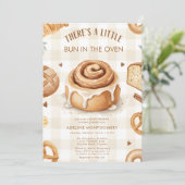 watercolor Bun in the Oven Bakery Baby Shower 招待状 (スタンド正面)