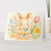 Watercolor Bunny Easter カード (正面)