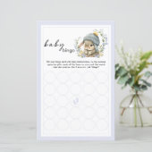 Watercolor Bunny Florals Baby Bingo Party Games (スタンド正面)