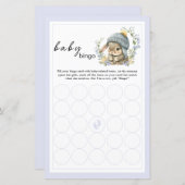 Watercolor Bunny Florals Baby Bingo Party Games (正面/裏面)