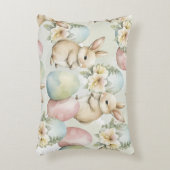 Watercolor Bunny Garden アクセントクッション (正面(垂直))