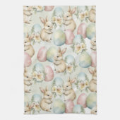 Watercolor Bunny Garden キッチンタオル (縦)