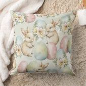 Watercolor Bunny Garden クッション (ブランケット)