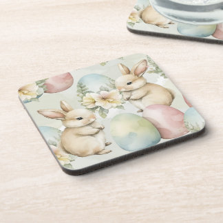 Watercolor Bunny Garden コースター