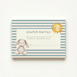 Watercolor Bunny Son Baby Shower Diaper Raffle  エンクロージャーカード