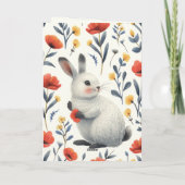 Watercolor Bunny & Wild Poppy Personalized Easter  シーズンカード (裏面)