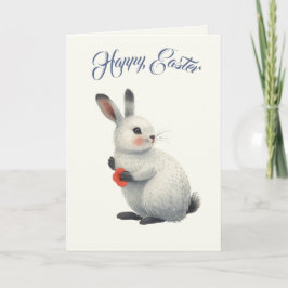 Watercolor Bunny & Wild Poppy Personalized Easter  シーズンカード