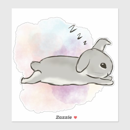 Watercolor bunny zzz シール (シート)