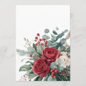 Watercolor Burgundy & Blush Roses wedding メニュー (裏面)