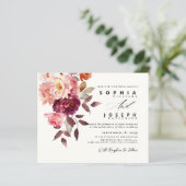 watercolor Burgundy Bouquet Floral Wedding (スタンド正面)