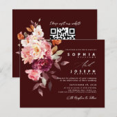 watercolor Burgundy Bouquet Floral Wedding (正面/裏面)