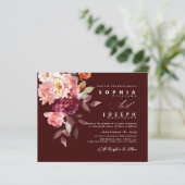 watercolor Burgundy Bouquet Floral Wedding (スタンド正面)