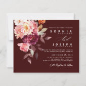 watercolor Burgundy Bouquet Floral Wedding (正面)