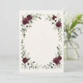 Watercolor Burgundy Bridal Shower Invitation 招待状 (スタンド正面)