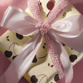 Watercolor Burgundy Cherries – Modern - Valentine ラッピングペーパー