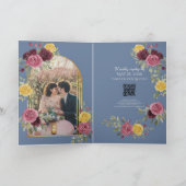 Watercolor Burgundy Country Roses Pattern 招待状 (内部)