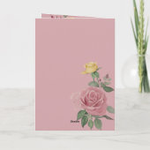 Watercolor Burgundy Country Roses Pink 招待状 (裏面)