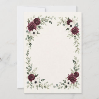 Watercolor Burgundy Save the Date セーブザデート