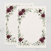 Watercolor Burgundy Save the Date セーブザデート (正面/裏面)