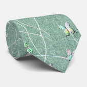 Watercolor  Butterflies on Mint Green  ネクタイ (ロール)