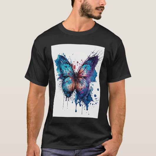 Watercolor Butterfly Beautiful Colorful  2 Tシャツ (正面)