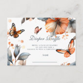 Watercolor Butterfly Bloom Diapper Raffle エンクロージャーカード (正面)