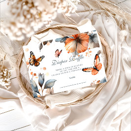 Watercolor Butterfly Bloom Diapper Raffle エンクロージャーカード