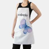 Watercolor Butterfly Flight Script Name Art エプロン (インサイチュ)