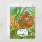 watercolor butterfly flower garden サンキューカード (正面)