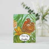 watercolor butterfly flower garden サンキューカード (スタンド正面)