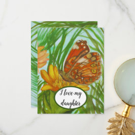 watercolor butterfly flower garden サンキューカード