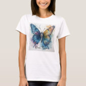 Watercolor Butterfly Nature Art Personalized Tシャツ (正面)