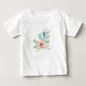 Watercolor Cacti Bloom ベビーTシャツ (正面)