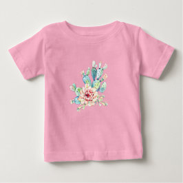Watercolor Cacti Bloom ベビーTシャツ
