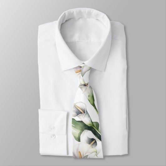 Watercolor calla lilies ネクタイ (タイ)