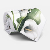 Watercolor calla lilies ネクタイ (ロール)