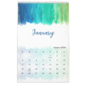 Watercolor Calm & Elegant Minimal Design カレンダー (1月 2026)